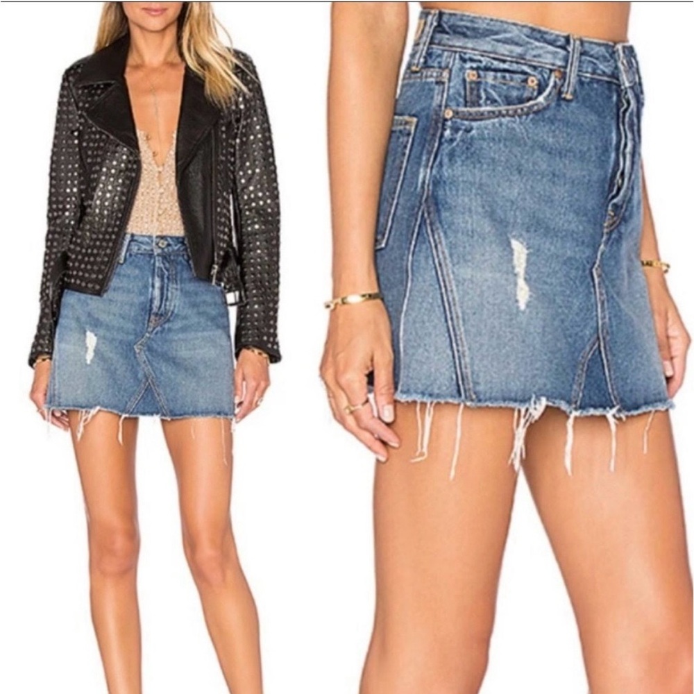 GRLFRND Eva Denim Mini Skirt